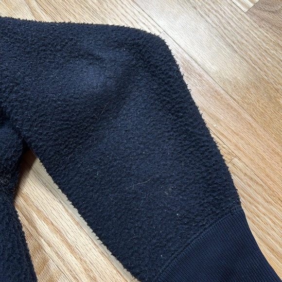 Everlane The ReNew Fleece Teddy Oversized Crew Neck Black Pullover Sweater - Picture 4 of 5